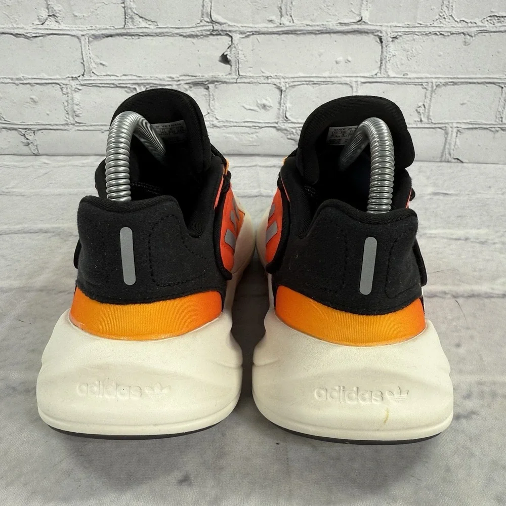 Adidas Originals Ozelia Boys Size 4.5 Sneakers Orange Black Matte Silver‎ H04720